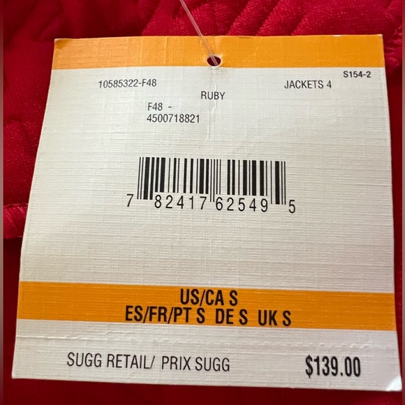 B9 NWT Anne Klein Women’s Quilted Motto Style Zip Jacket Size Small. Color Ruby - Picture 13 of 13